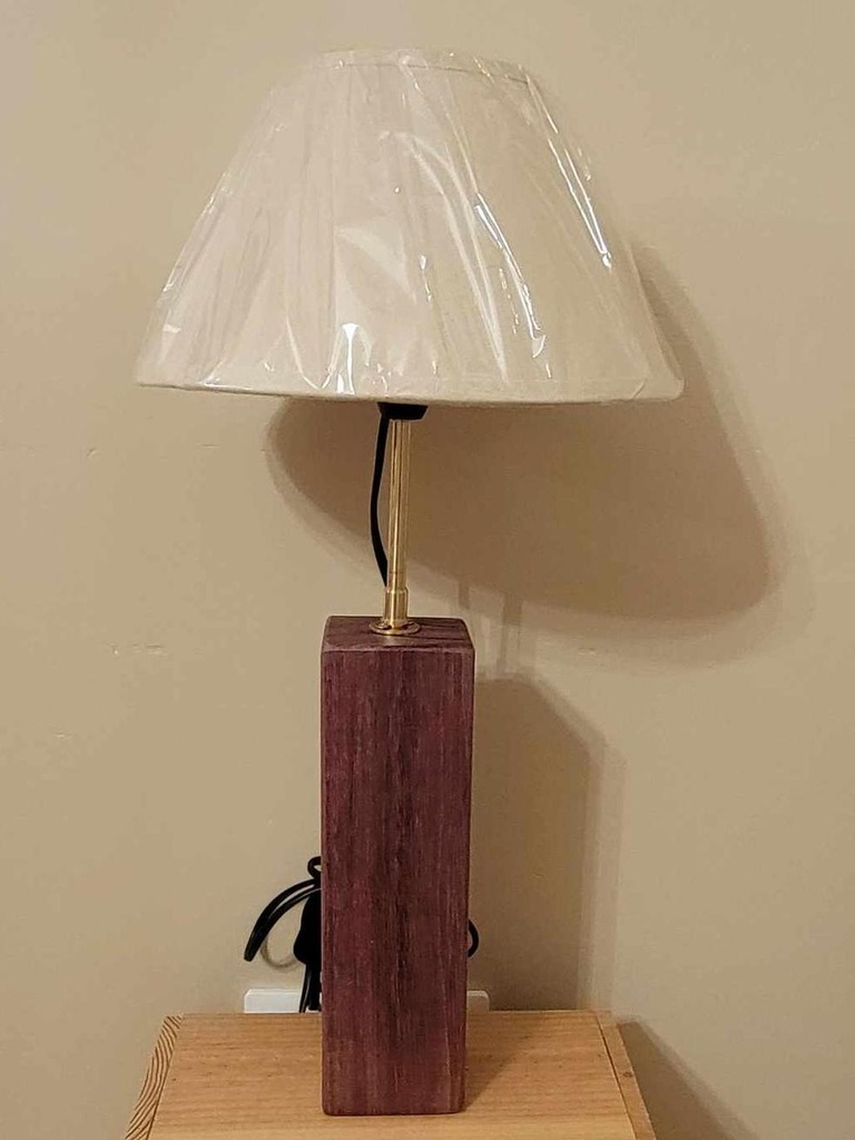 Pied de lampe en bois d'amarante